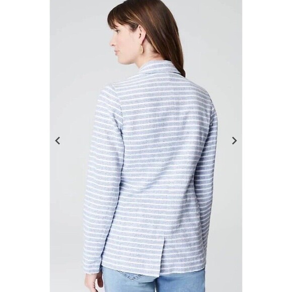 J. Jill Modern Spectator Blazer Blue White Striped Women’s Size 2X NWT’s $159 - Picture 4 of 15